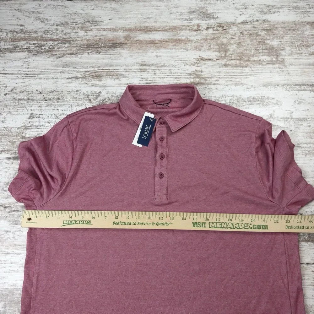 NWT J.Crew Performance Polo Shirt Mens XL COOLMAX Pink Raspberry Golf BN365